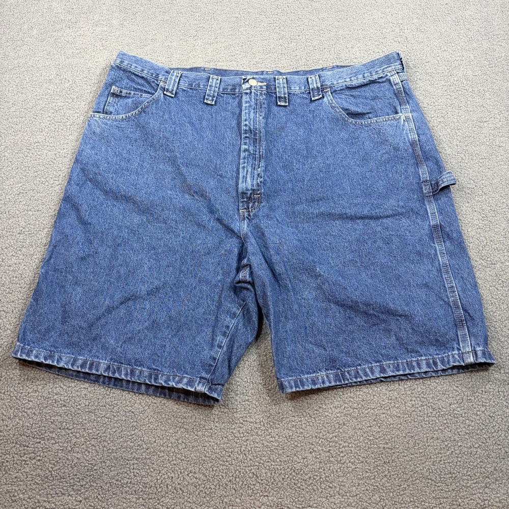 Wrangler Carpenter Shorts Mens 44 Blue Denim 64WC2ZD Utility Workwear Pocket